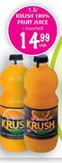 Krush 100% Fruit Juice Assorted-1.5ltr Each
