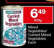 House Brand Mixed Vegetable/Curried Vegetable-410gm Each
