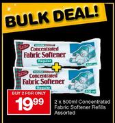 House Brand Concentrated Fabric Softner Refills-2x500gm