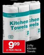 House Brand 2 Ply Kitchen Towels-2 Per Pack