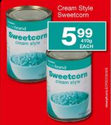 House Brand Cream Style Sweetcorn-410gm Each
