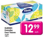 Kleenex Everday Face Tissues 2 Ply-180's Each