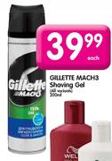 Gillette Mach3 Shaving Gel-200ml Each