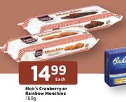 Moir's Cranberry Or Rainbow Munchies-160g Each