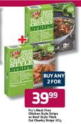 Fry's Meat Free Chicken Style Strips Or Beef Style Thick Cut Chunky Strips-2x380g 