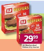 I&J Beefers Beef Patties Assorted-800g Each