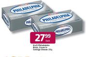 Kraft Philadelphia Brick,Cream Or Cottage Cheese-250g Each
