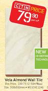 Vela Almond Wall Tile 300x550mm-Per Sqm 