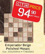Emperador Beige Polished Mosaic 300 x 300mm-Per Sheet