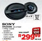 Sony 6x9" 4 Way Coaxial Speakers-Per Pair
