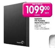 Seagate 1TB Portable Hard Drive USB 3-Each