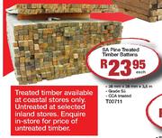SA Pine Treated Timber Battens 38x38x3.6mm-Each