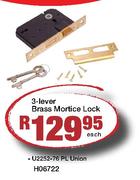 3 Lever Brass Mortice Lock-Each