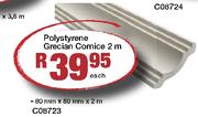 Polystyrene Grecian Cornice 80mmx80mmx2m-Each
