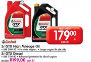 Castrol GTX High Mileage Oil SAE20W50-5Ltr Each