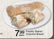 Freshly Baked Ciabatta Bread-Each