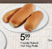 Freshly Baked Hot Dog Rolls-6's