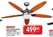 Goldair Wood Ceiling Fan Plus 1 Light (GCF-148) - 132cm Each
