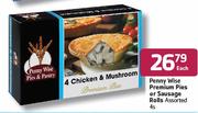 Penny Wise Premium Pies Or Sausage Rolls Assorted-4's Each