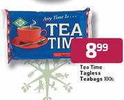 Tea Time Tagless Teabags-100's