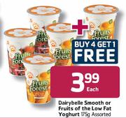 Dairybelle Smooth Or Fruits Of The Low Fat Yoghurt Assorted-175g Each