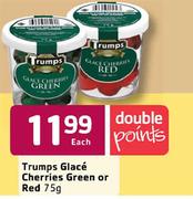 Trumps Glace Cherries Green Or Red-75g Each