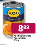 Koo Choice Grade Peach Slices-410g