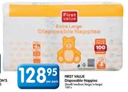 First Value Disposable Nappies(Small/Medium/Large/X-large)-100's Per Pack