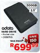 Adata 2.5" Hard Drive-500GB