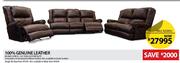 Khama 3 Piece, 3 Action Leather Suite