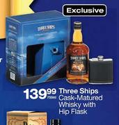 Three Ships Cask-Matured Whisky With Hip Flask-750ml
