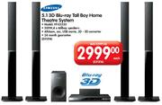 Samsung 5.1 3D Blu Ray Tall Boy Home Theatre System(HT-E3550)-Each