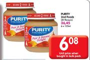 Purity 2nd Foods-125ml Each