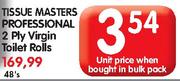 Tissue Masters Professional 2-Ply Virgin Toilet Rolls-48's