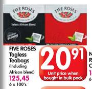 Five Roses Tagless Teabags-6x100's