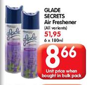 Glade Secrets Air Freshener-6x180ml