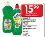 Sunlight Dishwashing Liquid-5x750ml