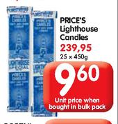 Price's Lighthouse Candles-450g  Each