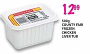 Country Fair Frozen Chicken Liver Tub-500g Each 