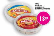 Melrose Cheddar Or Sweet Milk Wedges-200g Each