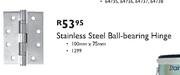 Stainless Steel Ball-Bearing Hinge-100mm x 75mm
