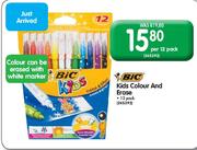 BIC Kids Colour And Erase-12's Pack