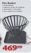 Steel Fire Basket 47x53cm