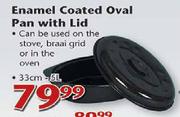 Enamel Coated 5Ltr Oval Pan With Lid-33cm