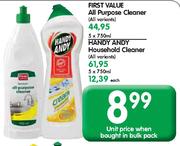 Handy Andy Household Cleaner - 5 x 750ml