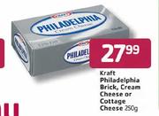 Kraft Philadelphia Brick, Cream Cheese Or Cottage Cheese-250gm Each