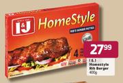 I & J Homestyle Rib Burger-400gm