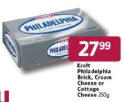 Kraft Philadelphia Brick, Cream Cheese or Cottage Cheese-250gm
