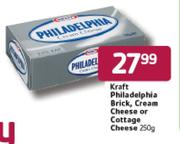 Kraft Philadelphia Brick, Cream Cheese Or Cottage Cheese-250gm