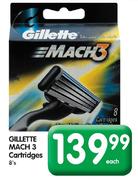 Gillette Mach 3 Cartridges-8's Each